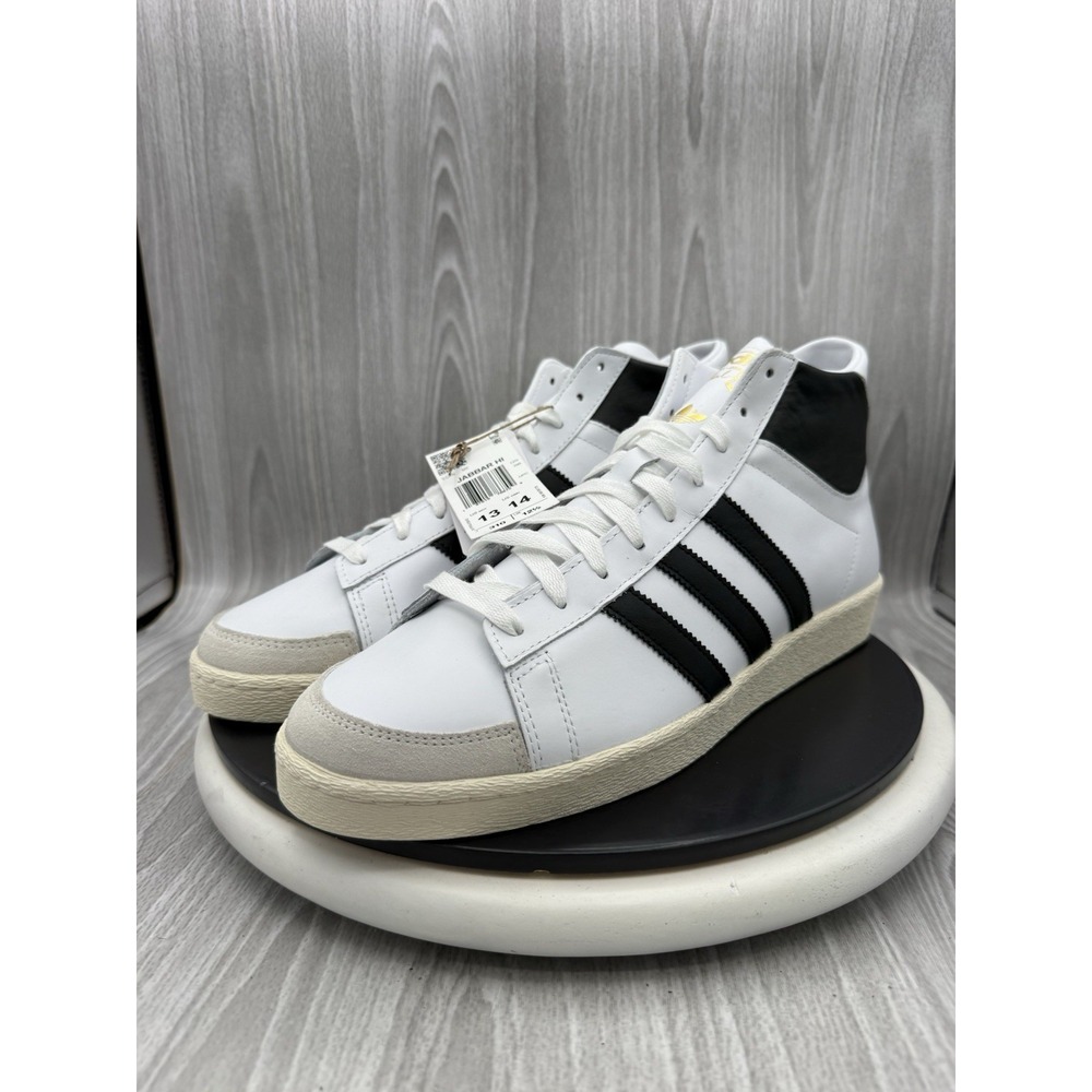 adidas Originals Jabbar Hi Mens Size 13 White Black Gold Retro Sneakers JI3445